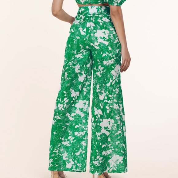 Tammy's Green Floral Print High-Waisted Pant - Picture 2 of 4
